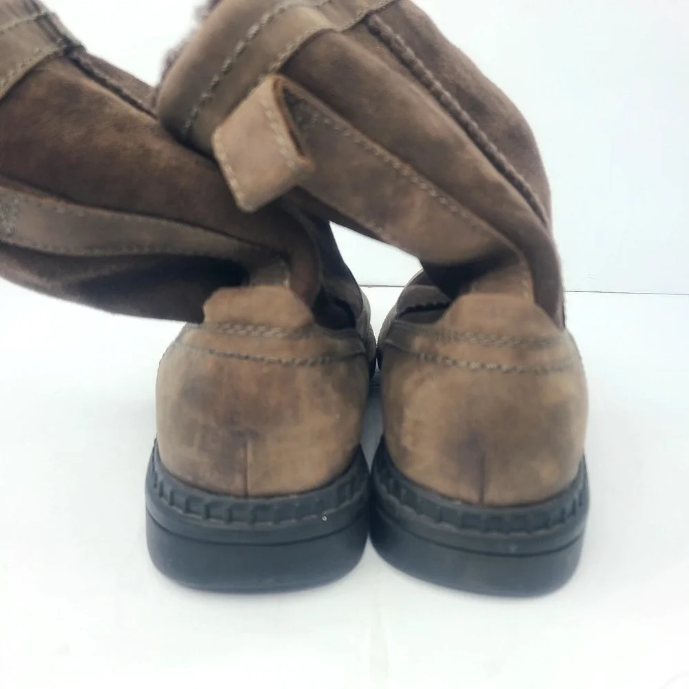UGG Hartsville Leather Shearling Boots Mens 7 Brown Suede Winter Outdoors Warm